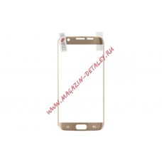 Защитная акриловая 3D пленка LP для Samsung Galaxy S7 Edge с золотой рамкой, прозрачная