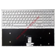 Клавиатура для ноутбука Sony Vaio VPC-EB VPCEB белая с рамкой
