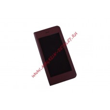 Чехол из эко – кожи X-Fitted Anti-Peeping для Apple iPhone 6, 6s раскладной с окошком, коричневый