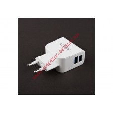 Блок питания (сетевой адаптер) LDNIO DL-AC56 2 USB выхода 2.1А коробка