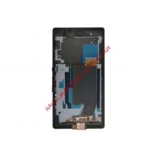 Дисплей (экран) в сборе с тачскрином для Sony Xperia Z c6602, c6603 (с рамкой) черный