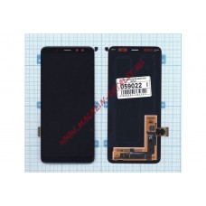 Дисплей (экран) в сборе с тачскрином для телефона Samsung SM-A530F Galaxy A8 (2018) черный