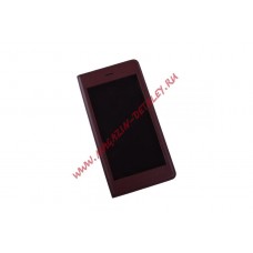 Чехол из эко – кожи X-Fitted Anti-Peeping для Apple iPhone 6, 6s Plus раскладной с окошком, коричневый