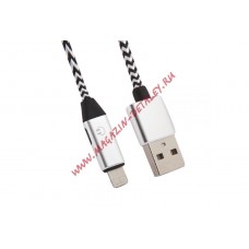 USB кабель Multi-Function GLJ18 с выходом на наушники 8 pin металл серебро, коробка