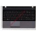 Клавиатура (топ-панель) для ноутбука Samsung 300E5A 305E5A черная (темно-серая), черные клавиши