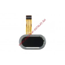 Кнопка HOME для Meizu M3 mini в сборе черная (окантовка серебряная)