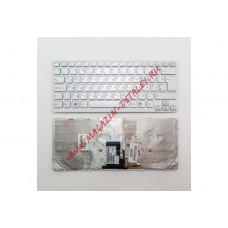 Клавиатура для ноутбука Sony Vaio VPC-CA, VPC-SA серебристая с подсветкой