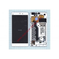 Дисплей (экран) в сборе с тачскрином для Xiaomi Mi Note белый с рамкой
