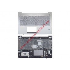 Клавиатура (топ-панель) для ноутбука Asus N550, G550, G750, N750 серебристая