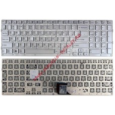 Клавиатура для ноутбука Sony Vaio VPC-CB VPC-CB17 серебристая под подсветку