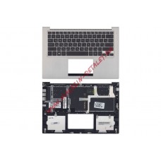 Клавиатура (топ-панель) для ноутбука ASUS UX32 UX32A UX32V UX32VD BX32 UX32E серебристая, черные клавиши