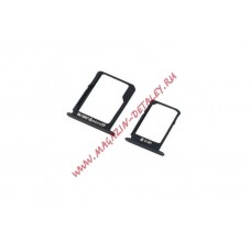 Держатель SIM-карты и Micro SD Samsung A300F, A500F, A700FD черный