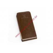 Чехол раскладной для iPhone 4/4S "LV" (коробка/кожаный/коричневый)