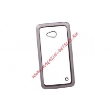 Силиконовый чехол LP для Nokia Lumia 640 прозрачный с черной хром рамкой TPU