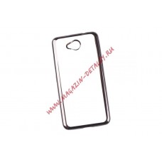 Силиконовый чехол LP для Nokia Lumia 650 прозрачный с черной хром рамкой TPU