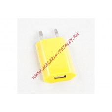 Блок питания (сетевой адаптер) LP с USB выходом 1А желтый, коробка