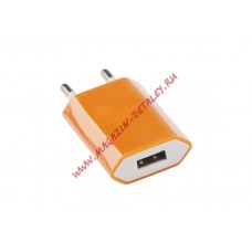 Блок питания (сетевой адаптер) LP с USB выходом 1А оранжевый, коробка