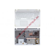 Клавиатура (топ-панель) для ноутбука Sony FIT 15 SVF15 белая с подсветкой