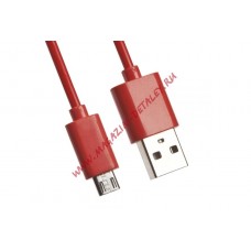 USB Дата-кабель Micro USB (красный/европакет) 1 метр