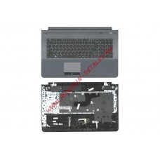 Клавиатура (топ-панель) для ноутбука Samsung RC720 np-rc720-s01ru BA75-02837C серая, черные клавиши