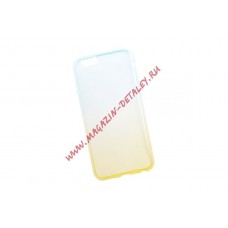 Силиконовая крышка LP для Apple iPhone 6, 6s градиент желтый, синий коробка
