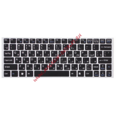 Клавиатура для ноутбука Sony Vaio VGN-FW (черная с серебряной рамкой английская)