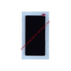 Дисплей (экран) в сборе с тачскрином для Sony Xperia Z5 черный с рамкой