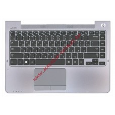 Клавиатура для ноутбука Samsung 535U4C NP535U4C NP-535U4C 535U4C-S02 BA75-04038M кнопки черные, панель серая