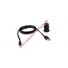 Автомобильная зарядка Monster 1А с двумя USB выходами + USB кабель Micro USB коробка, черная