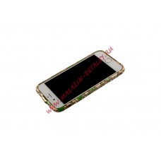 Bumper для Змейка золотая со стразами Apple iPhone 6,6s металл зеленый