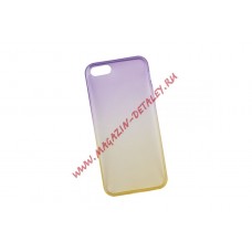 Силиконовая крышка LP для Apple iPhone 5, 5s, SE градиент фиолетовый, желтый, коробка