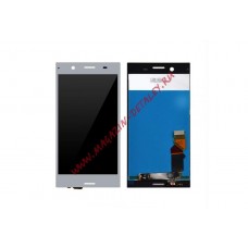 Дисплей (экран) в сборе с тачскрином для Sony Xperia XZ Premium / XZ Premium Dual серебристый (хром)
