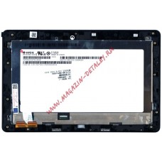 Дисплей (экран) в сборе (матрица HV101HD1-1E3 + тачскрин) для Asus VivoTab Smart ME400 черный с рамкой
