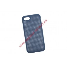 Силиконовый чехол "LP" для iPhone 7/8 "Silicone Dot Case" (синий/коробка)