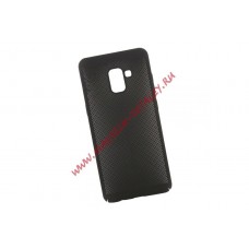 Защитная крышка для Samsung A8+ (A730) "LP" Сетка Soft Touch (черная)