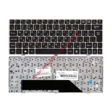 Клавиатура для ноутбука MSI U160 L1350 U135 U180 черная рамка бронзовая