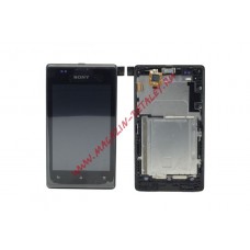 Дисплей (экран) в сборе с тачскрином для Sony Xperia E черный AAA