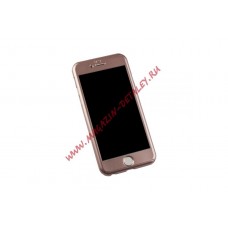 Защитная крышка 360º + стекло для iPhone 6, 6s розовое золото
