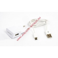 Блок питания (сетевой адаптер) для Samsung USB выход 2А + micro USB, коробка