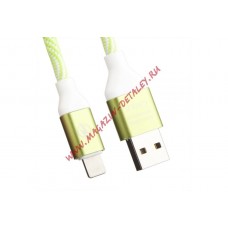 USB кабель LP для Apple 8 pin Волны зеленый, белый, европакет
