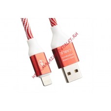 USB кабель LP для Apple 8 pin Волны красный, белый, европакет