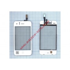 Сенсорное стекло (тачскрин) для Apple IPhone 3G с рамкой белое