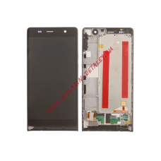 Дисплей (экран) в сборе с тачскрином для Huawei Ascend P6 черный с рамкой