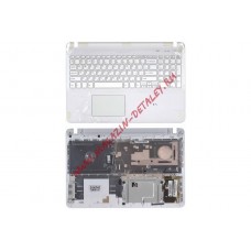 Клавиатура (топ-панель) для ноутбука Sony FIT 15 SVF15 белая, без подсветки