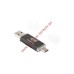 OTG 3 в 1 Apple 8 pin, USB Type-C, Micro USB на Micro SD картридер черный, коробка