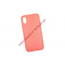 Силиконовый чехол "LP" для iPhone X "Silicone Dot Case" (розовый/коробка)