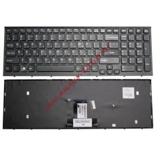 Клавиатура для ноутбука Sony Vaio VPC-EB VPCEB черная с черной рамкой