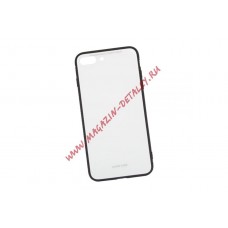 Защитная крышка "LP" для iPhone 7 Plus/8 Plus "Glass Case" (белое стекло/коробка)
