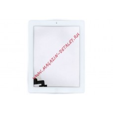 Сенсорное стекло (тачскрин) для Ipad 2 белое + кнопка home
