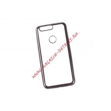 Силиконовый чехол LP для Huawei Honor 8 прозрачный с черной хром рамкой TPU